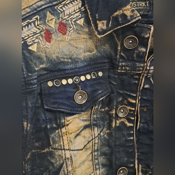 8ighth Dstrkt Collared Embroidered Long Sleeve Denim Kids Jacket Sz 9-10 - Picture 11 of 12